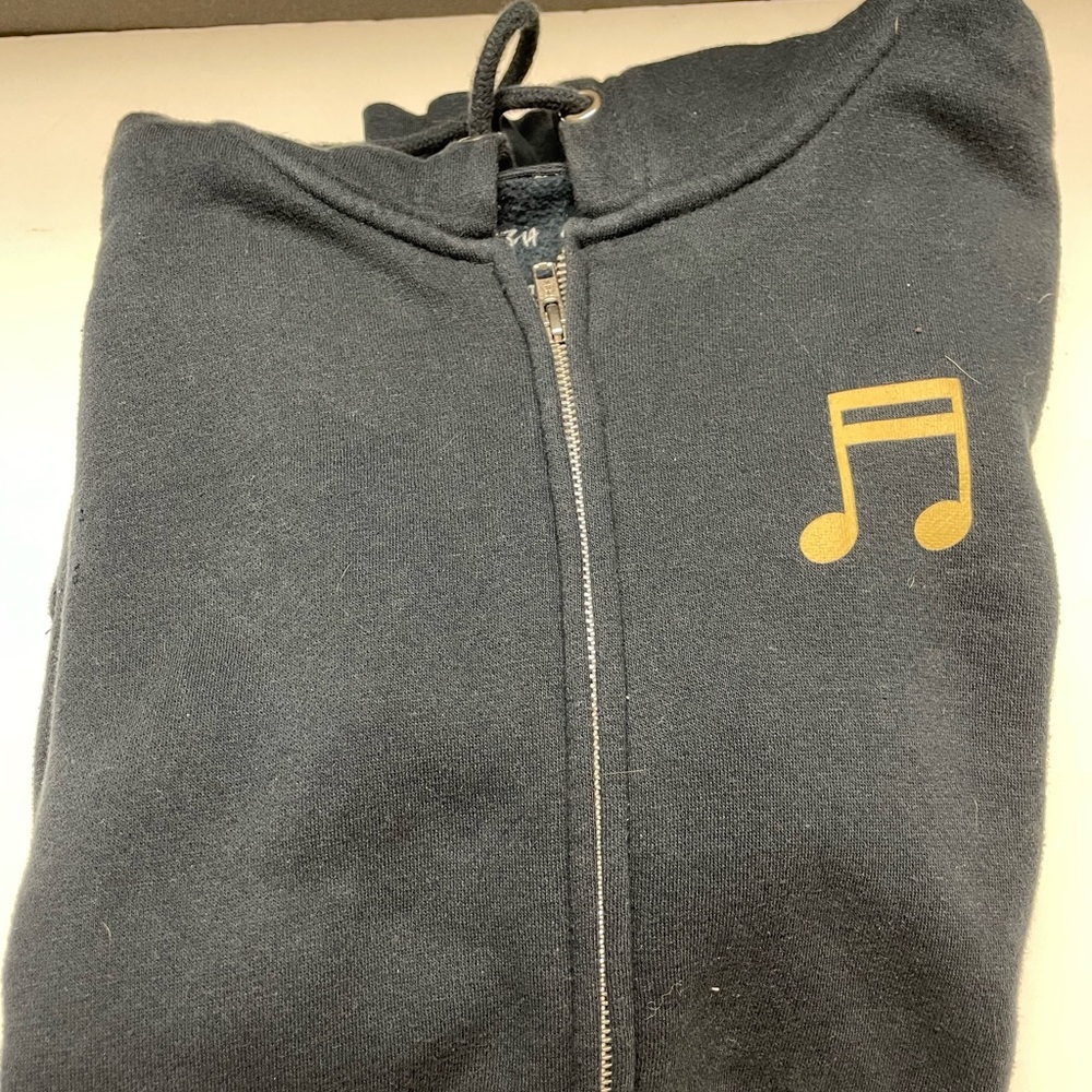 Josh Groban Navy concert Zip-Up Hoodie with Gold Music Note size S “Bridges Tour